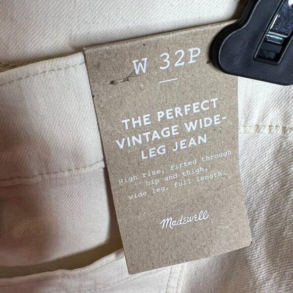 Madewell $128 Petite Perfect Wide Leg Jean Vintage Canvas Size P32 NM945 - Picture 8 of 8